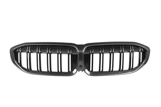 Dry Carbon Fiber - Front Grill Dual Slat [BMW 3 Series G20 Pre-LCI]
