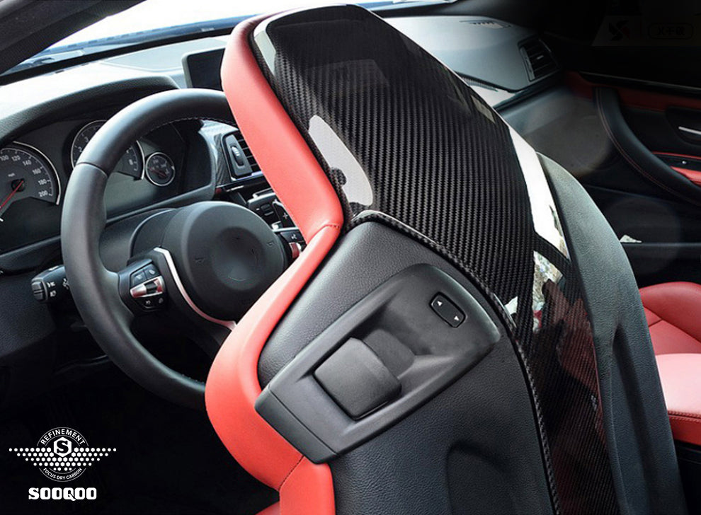 SQ Dry Carbon Fiber - OEM Style 4-PCS Sticky Backrest [BMW M3 F80 | M4 F82]