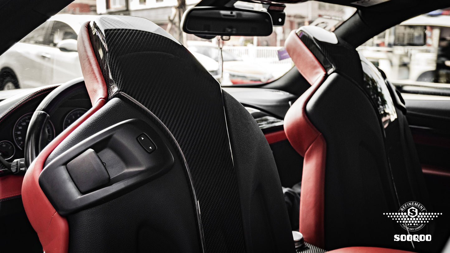 SQ Dry Carbon Fiber - OEM Style 4-PCS Sticky Backrest [BMW M3 F80 | M4 F82]