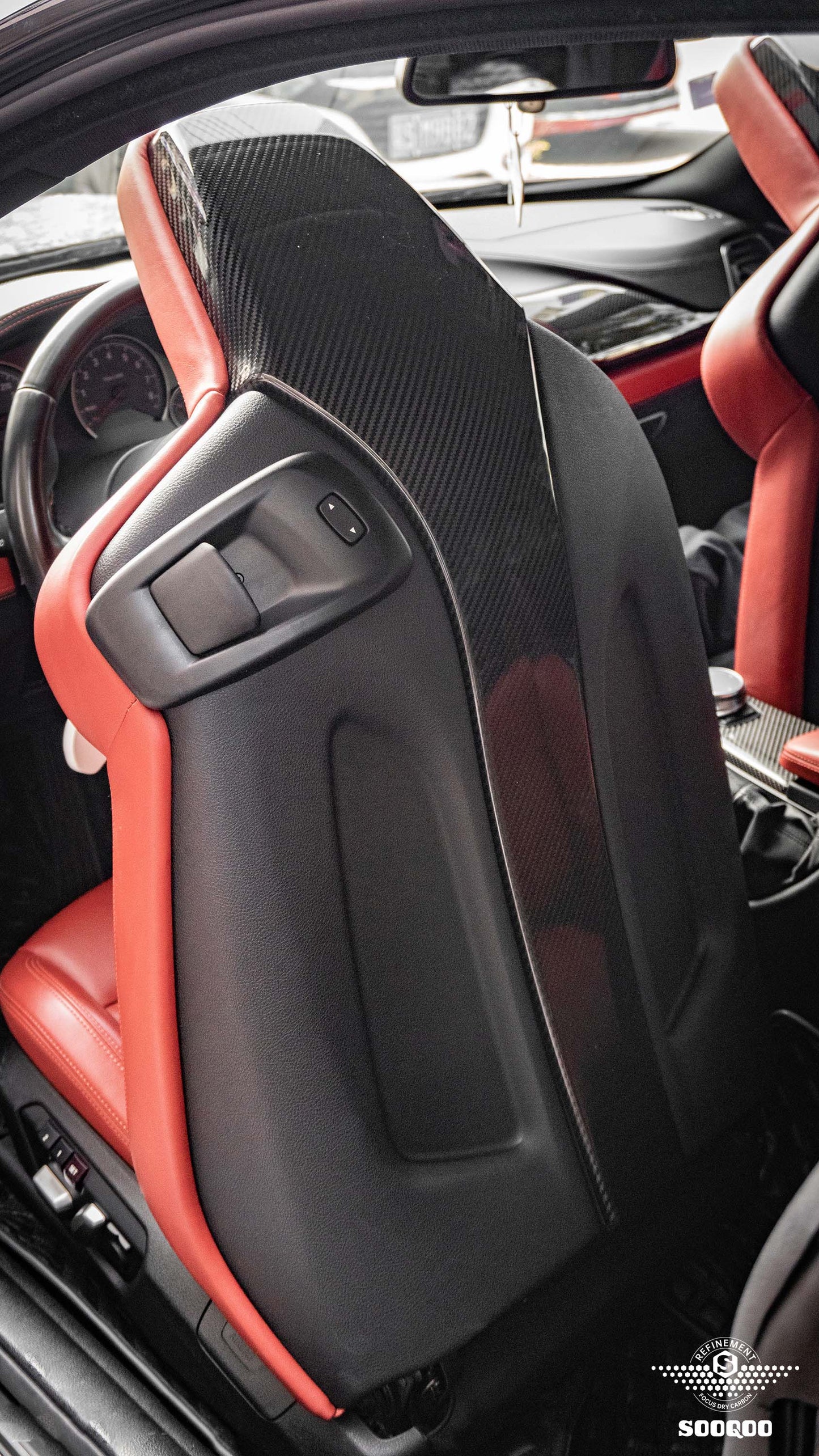 SQ Dry Carbon Fiber - OEM Style 4-PCS Sticky Backrest [BMW M3 F80 | M4 F82]