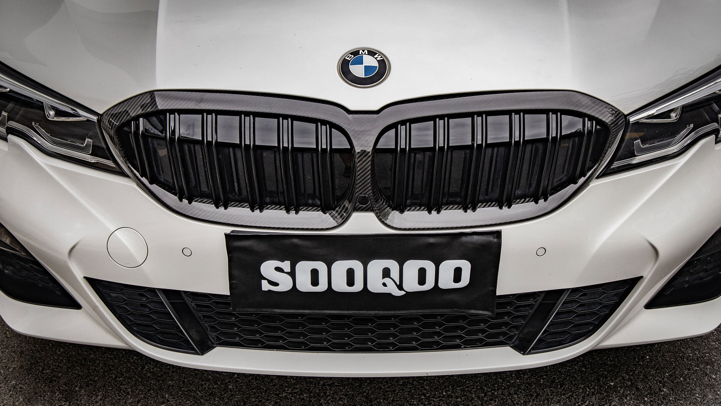 Dry Carbon Fiber - Front Grill Dual Slat [BMW 3 Series G20 Pre-LCI]