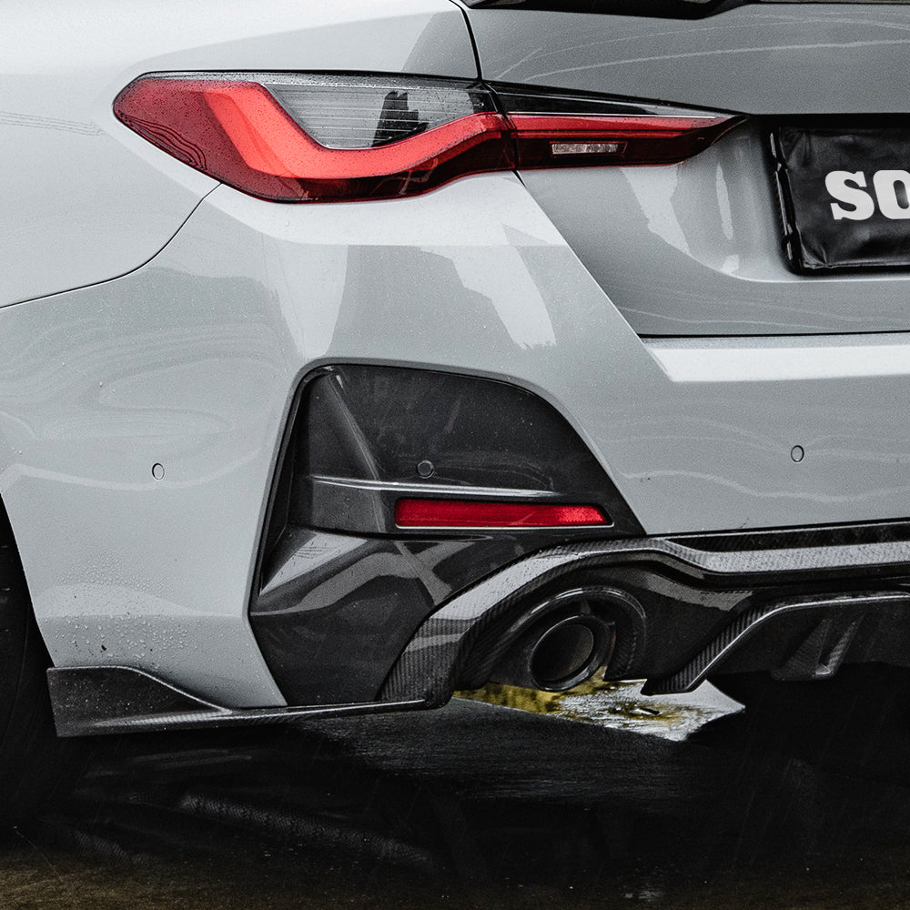 SQ Dry Carbon Fiber - Diffuser (2 Sides 1 Tips) [BMW 4 Series G26]